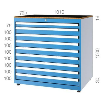 11101 – TOOL CABINET WITH 9 DRAWERS