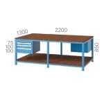 3578 – 3 ÇEKMECE KAPILI, ASKI PANOLU 3’LÜ ÇALIŞMA TEZGAHI