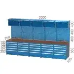 3506 – 8 ÇEKMECELİ KAPAKLI DOLAPLI ASKI PANOLU ÇALIŞMA TEZGAHI