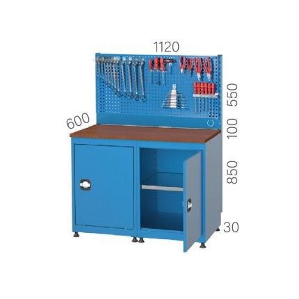 3592 – WORKBENCH 2 CABINETS and PEGBOARD