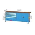 3642 – 2 ADET 1 ÇEKMECE DOLAPLI VE 5 ÇEKMECELİ DOLAPLI 3’LÜ ÇALIŞMA TEZGAHI