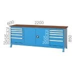 3645 – 7 ÇEKMECELİ, 2 DOLAPLI, FLORESANLI ASKI PANOLU ÇALIŞMA TEZGAHI