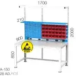3657 – ESD LEVHALI AVADANLIK KUTULU TEK ÇEKMECELİ ASKI PANOLU RAFLI ELEKTRİK PRİZLİ VE IŞIKLI ELEKTRONİKÇİ ÇALIŞMA MASASI