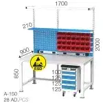3658 – ESD LEVHALI AVADANLIK KUTULU 2 ÇEKMECELİ ASKI PANOLU RAFLI ELEKTRİK PRİZLİ VE IŞIKLI ELEKTRONİKÇİ ÇALIŞMA MASASI