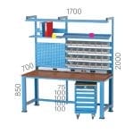 3688 – WORKBENCH WITH PEGBOARD, LIGHTNING SYSTEM AND 5 DRAWERS