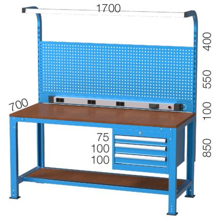 3385 – WORKBENCH 2 DRAWERS and PEGBOARD