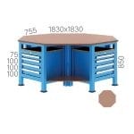 3820 – 3 ADET 1 ÇEKMECE, YARIM KAPILI DOLAPLI ALTIGEN ÇALIŞMA TEZGAHI