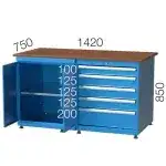 3424 – WORKBENCH WITH 10 DRAWERS, CUPBOARD AND LIGHTING SYSTEM