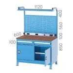 3944 – WORKBENCH WITH 5 DRAWERS, PEGBOARD AND LINBIN BOXES