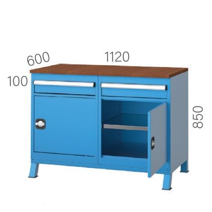 3918 – DUAL BENCH 2 X CABINETS 1 DRAWER
