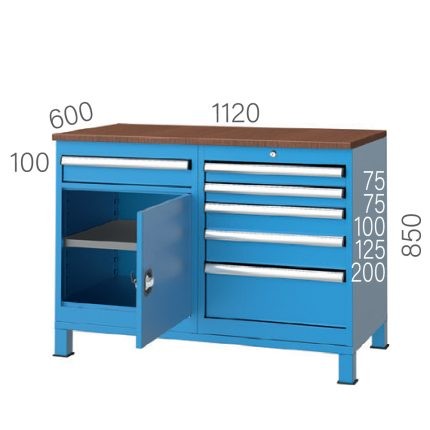 3922 – CABINET 1 DRAWER and DUAL BENCH 5 DRAWERS