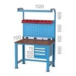 3923 – 1 ÇEKMECELİ YARIM KAPILI 5 ÇEKMECELİ 2 DOLAPLI ASKI PANOLU, FLORESANLI KISA ÇALIŞMA TEZGAHI