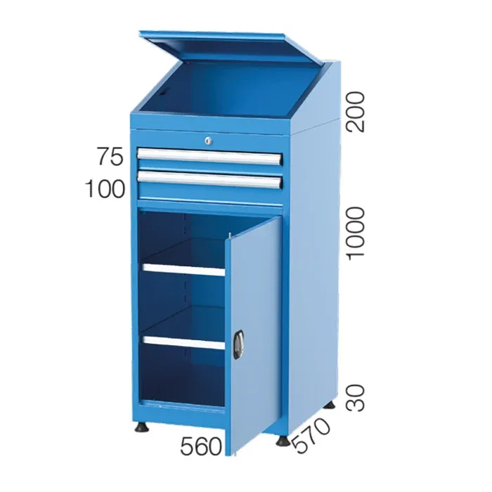 5145 –  INDUSTRIAL CABINET 2 DRAWER, 2 SHELF, LOCKABLE DOOR