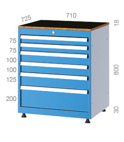 7080 – TOOL CABINET 6 DRAWERS