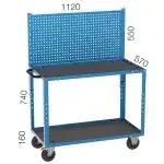 8009 – MOBILE WORKBENCH WITH 2 DRAWERS AND PEGBOARD