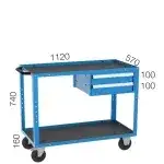 8005 – ÇEKMECELİ 2 KATLI ASKI PANOLU UZUN TİP MALZEME TAŞIMA ARABASI