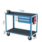 8003 – MOBILE WORKBENCH WITH 2 DRAWERS AND PEGBOARD