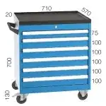 8507 – 7 ÇEKMECELİ ENDÜSTRİYEL TİP HAVUZLU TAKIM ARABASI