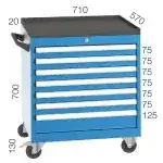 4040 – 3 ÇEKMECELİ VE RAFLI SERVİS ARABASI