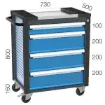 8513 – TOOL CART WITH 3 DRAWERS AND 1 HALF CUPBOARD