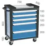 8516 – TOOL TROLLEY WITH 6 DRAWERS