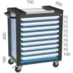 8535 – TOOL TROLLEY WITH 5 DRAWERS AND 1 SHELF