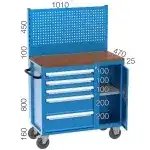 8535 – TOOL TROLLEY WITH 5 DRAWERS AND 1 SHELF