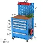 8587 – TOOL CART WITH 7 DRAWERS EXTENSION CABLE AND VICE