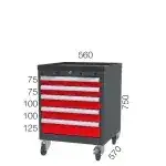 8900-56.064 GARAJ SETİ 4 ÇEKMECELİ TAKIM ARABASI