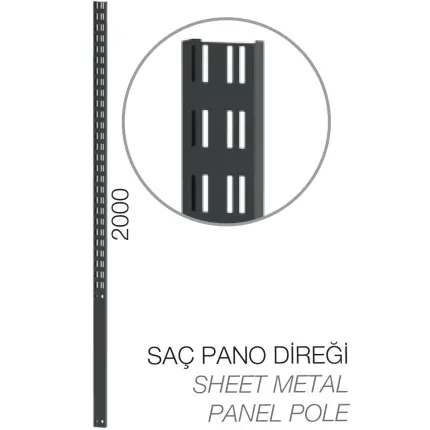 8900-62.200 – ASKI PANOSU İÇİN SAC DİREK – 2000 MM UZUNLUĞUNDA
