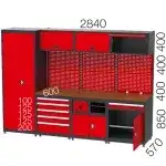 8935 – 5 ÇEKMECELİ ÇALIŞMA TEZGAHLI MALZEME DOLAPLI ASKI PANOLU GARAJ SETİ