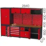 8945 – 5 ÇEKMECELİ ÇALIŞMA TEZGAHLI MALZEME DOLAPLI TAKIM ARABALI ASKI PANOLU GARAJ SETİ