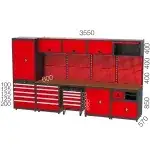 8955 – 5 ÇEKMECELİ ÇALIŞMA TEZGAHLI MALZEME DOLAPLI TAKIM ARABALI ASKI PANOLU GARAJ SETİ