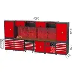 8975 – 10 ÇEKMECELİ ÇALIŞMA TEZGAHLI MALZEME DOLAPLI TAKIM ARABALI ASKI PANOLU GARAJ SETİ