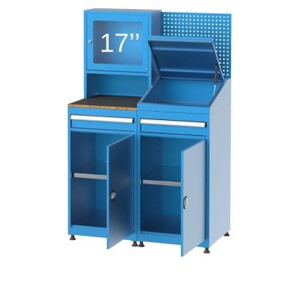 7320 – TEK ÇEKMECELİ, ASKI PANOLU 17′ BİLGİSAYAR KABİNİ VE ÇALIŞMA MASASI