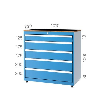 10102 – TOOL CABINET 5 DRAWERS