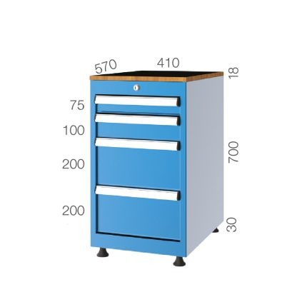 1072 – TOOL CABINET 4 DRAWERS