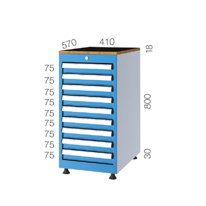1081 – TOOL CABINET 9 DRAWERS