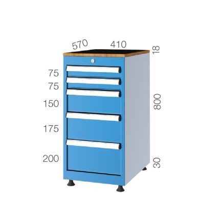 1082 – TOOL CABINET 5 DRAWERS