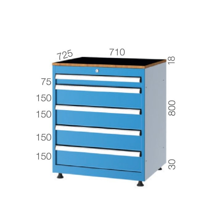 7082 – TOOL CABINET 5 DRAWERS