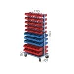 4071 – MOBILE PLASTIC BIN STAND WITH 130 BOXES