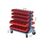 4095 – PLASTIC BIN STAND WITH 71 BOXES