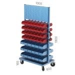 4520 – ÇİFT YÖNLÜ ASKI PANOLU AVADANLIK KUTULU TEKERLEKLİ STAND