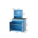 7345 – SINGLE DRAWER WITH CUPBOARD, 27″ LCD SCREEN COMPUTER CABINET WITH WORKBENCH