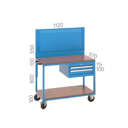 8038 – WORKING CART 2 DRAWERS and BOARD
