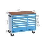 8014 – ÇEKMECESİZ 3 KATLI UZUN TİP MALZEME TAŞIMA ARABASI