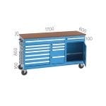 8420 – MOBILE WORKBENCH WITH 11 DRAWERS AND CUPBOARD