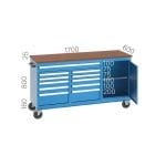 8425 – MOBILE WORKBENCH WITH 12 DRAWERS , CUPBOARD AND LIGHTING SYSTEM