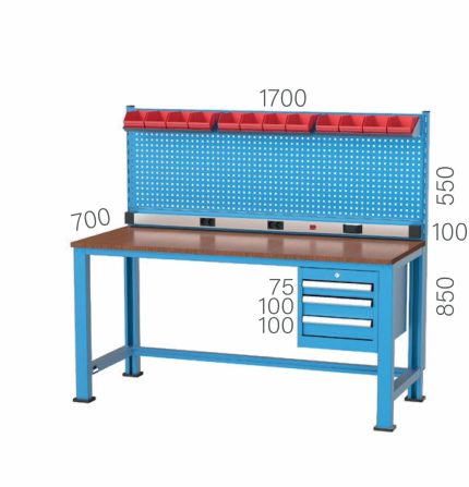 3135 – 3 ÇEKMECELİ ASKI PANOLU RAFSIZ ÇALIŞMA TEZGAHI