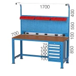 3421 – 8 ÇEKMECELİ KAPAKLI DOLAPLI TAKIM ARABALI ÇALIŞMA TEZGAHI